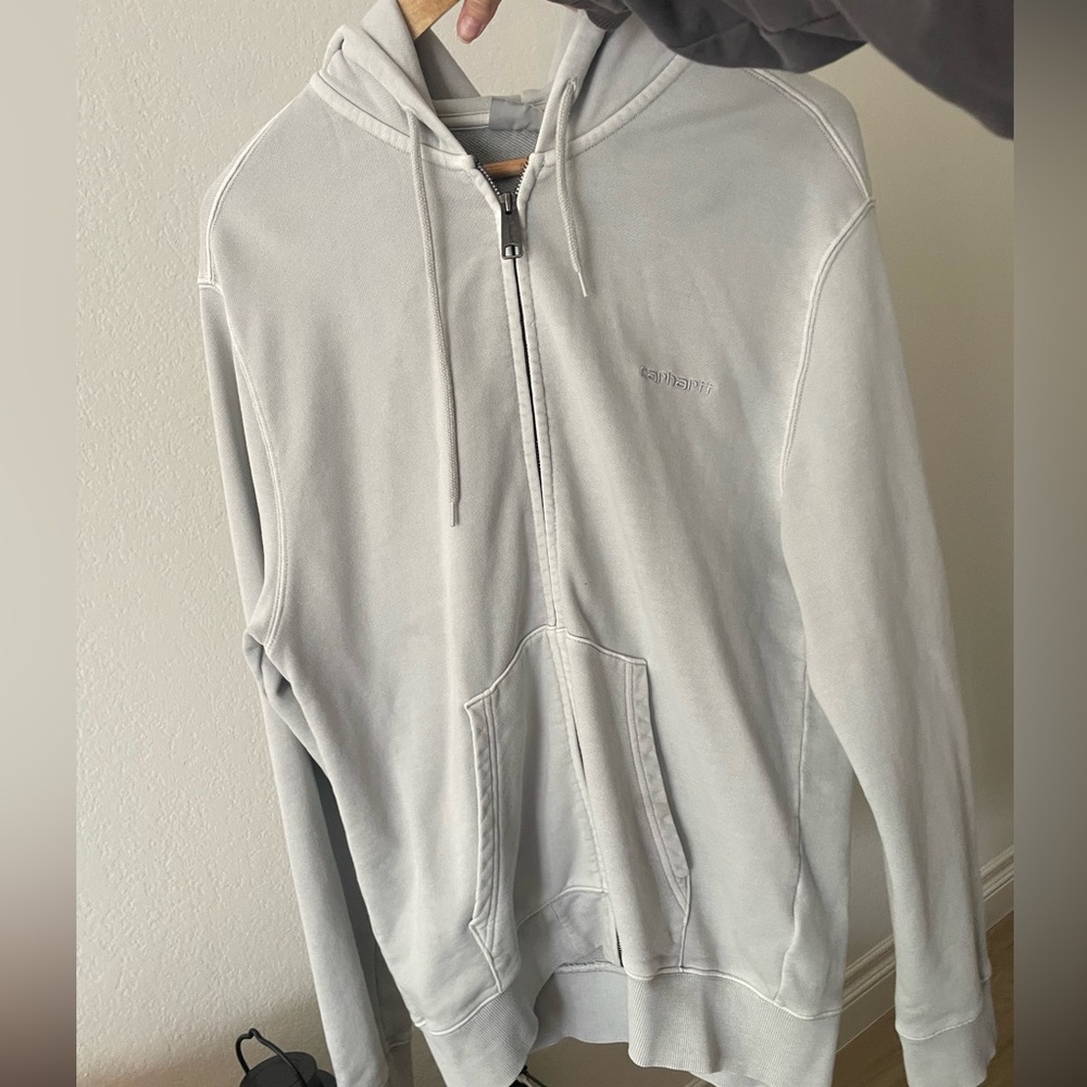 Carhartt WIP Light Gray Zip-Up Sweater